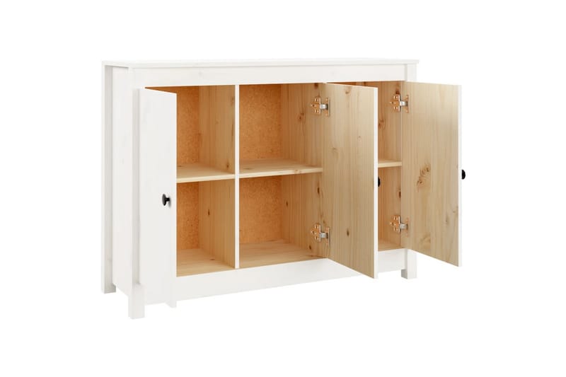beBasic skænk 110x35x74 cm massivt fyrretræ hvid - Hvid - Opbevaring - Opbevaringsmøbler - Skænke & sideboards