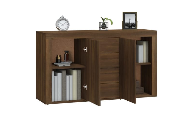 beBasic skænk 120x36x69 cm konstrueret træ brun egetræsfarve - Brun - Skænke & sideboards