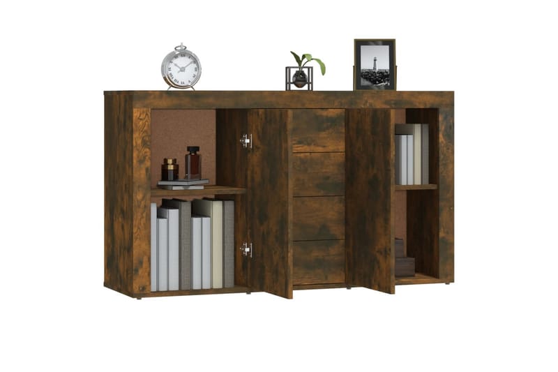 beBasic skænk 120x36x69 cm konstrueret træ røget egetræsfarve - Brun - Skænke & sideboards