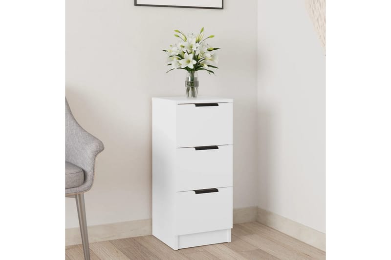 beBasic skænk 30x30x70 cm konstrueret træ hvid - Hvid - Skænke & sideboards