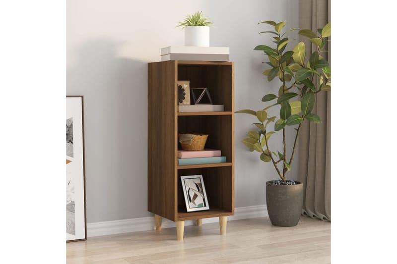 beBasic skænk 34,5x32,5x90 cm konstrueret træ brun egetræsfarve - Brun - Opbevaring - Opbevaringsmøbler - Skænke & sideboards