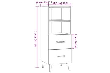 beBasic skænk 34,5x34x90 cm konstrueret træ brun egetræsfarve - Brun - Opbevaring - Opbevaringsmøbler - Skænke & sideboards
