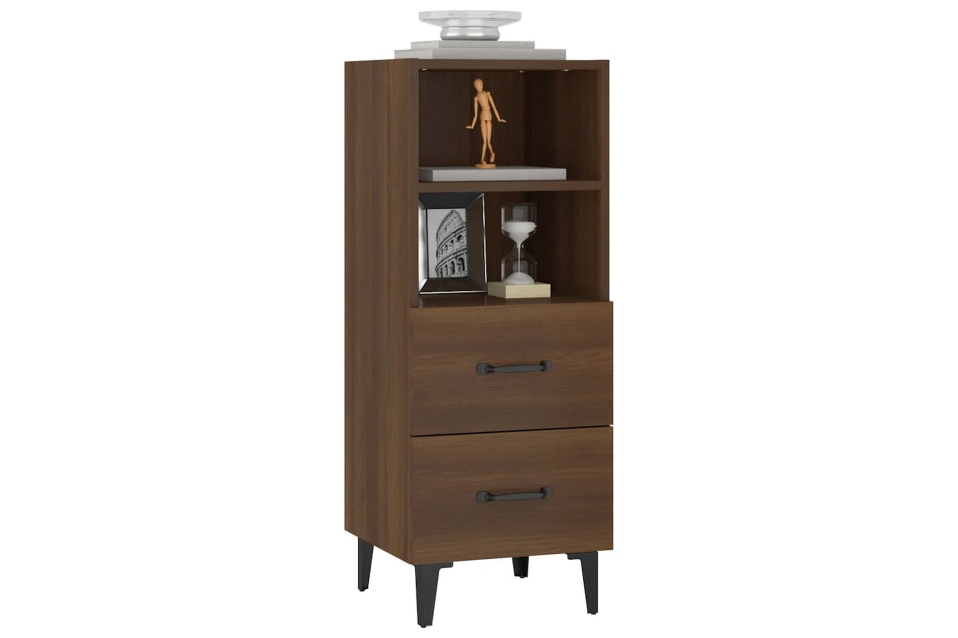 beBasic skænk 34,5x34x90 cm konstrueret træ brun egetræsfarve - Brun - Opbevaring - Opbevaringsmøbler - Skænke & sideboards