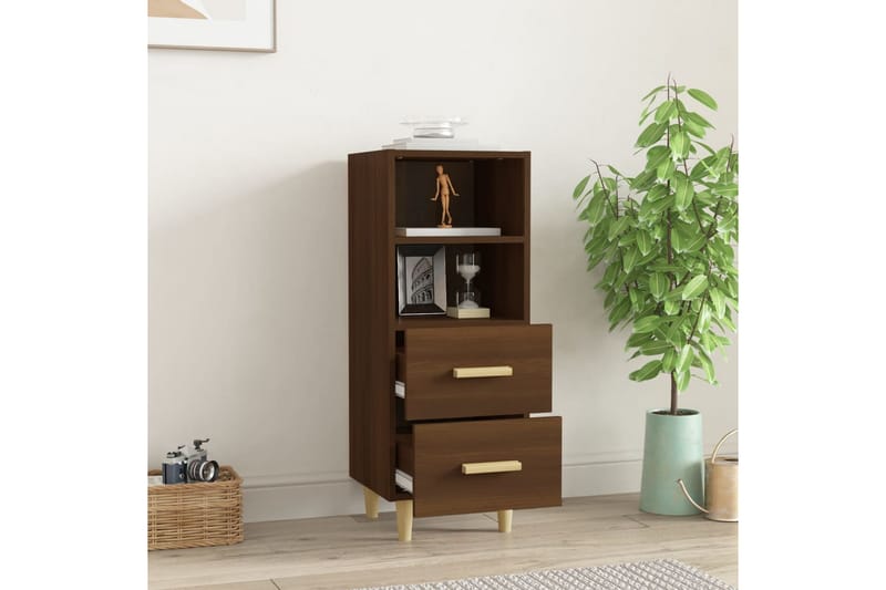 beBasic skænk 34,5x34x90 cm konstrueret træ brun egetræsfarve - Brun - Skænke & sideboards