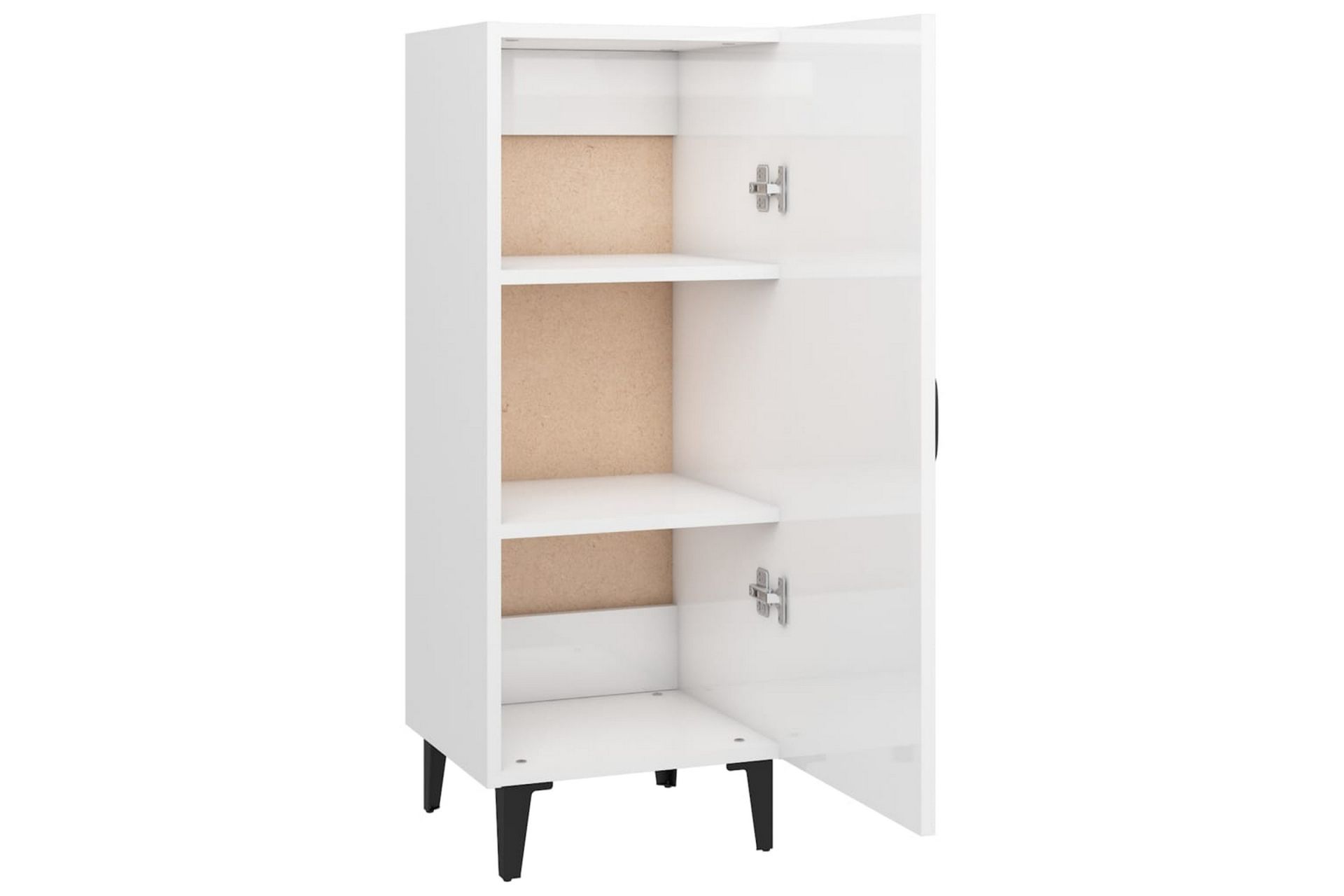 beBasic skænk 34,5x34x90 cm konstrueret træ hvid højglans - Hvid - Opbevaring - Opbevaringsmøbler - Skænke & sideboards