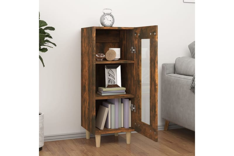beBasic skænk 34,5x34x90 cm konstrueret træ røget egetræsfarve - Brun - Opbevaring - Opbevaringsmøbler - Skænke & sideboards