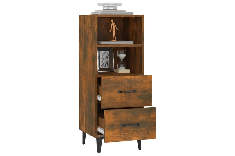 beBasic skænk 34,5x34x90 cm konstrueret træ røget egetræsfarve - Brun - Opbevaring - Opbevaringsmøbler - Skænke & sideboards