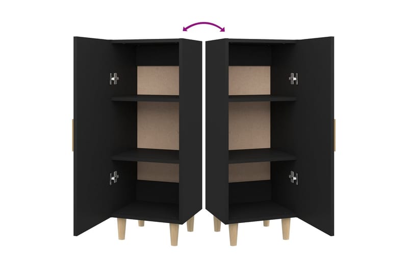 beBasic skænk 34,5x34x90 cm konstrueret træ sort - Sort - Skænke & sideboards