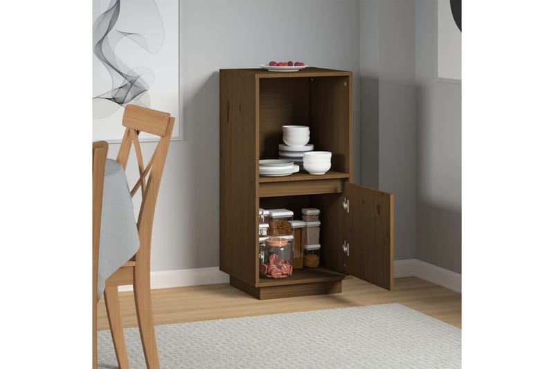 beBasic skænk 38x35x80 cm massivt fyrretræ gyldenbrun - Brun - Opbevaring - Opbevaringsmøbler - Skænke & sideboards