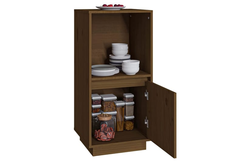 beBasic skænk 38x35x80 cm massivt fyrretræ gyldenbrun - Brun - Opbevaring - Opbevaringsmøbler - Skænke & sideboards