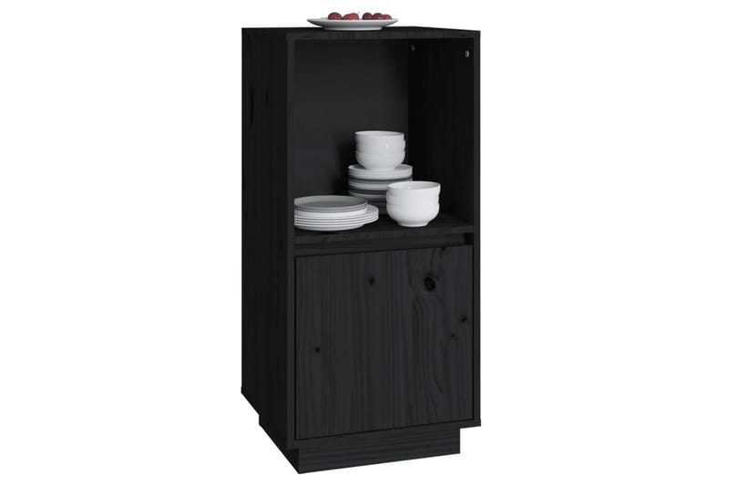 beBasic skænk 38x35x80 cm massivt fyrretræ sort - Sort - Skænke & sideboards