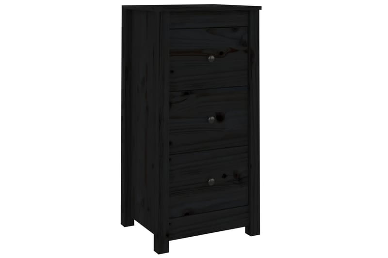 beBasic skænk 40x35x80 cm massivt fyrretræ sort - Sort - Skænke & sideboards