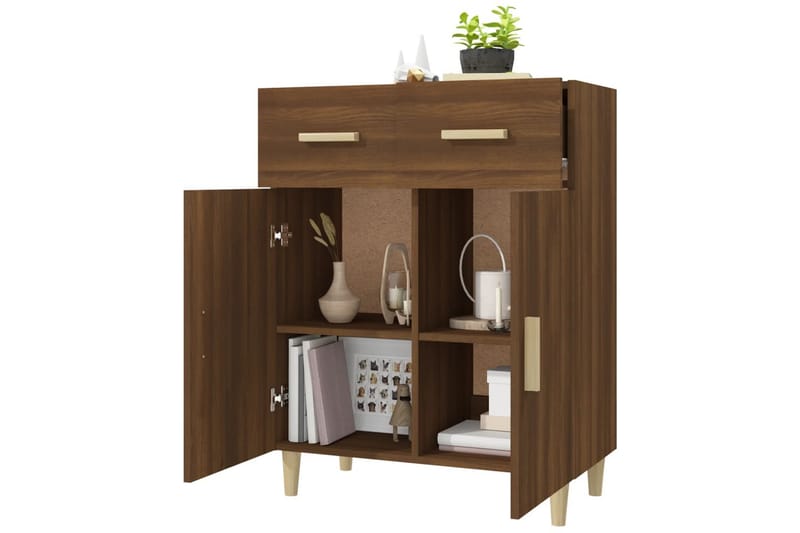 beBasic skænk 69,5x34x89 cm konstrueret træ brun egetræsfarve - Brun - Skænke & sideboards