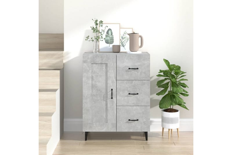 beBasic skænk 69,5x34x90 cm konstrueret træ betongrå - GrÃ¥ - Skænke & sideboards