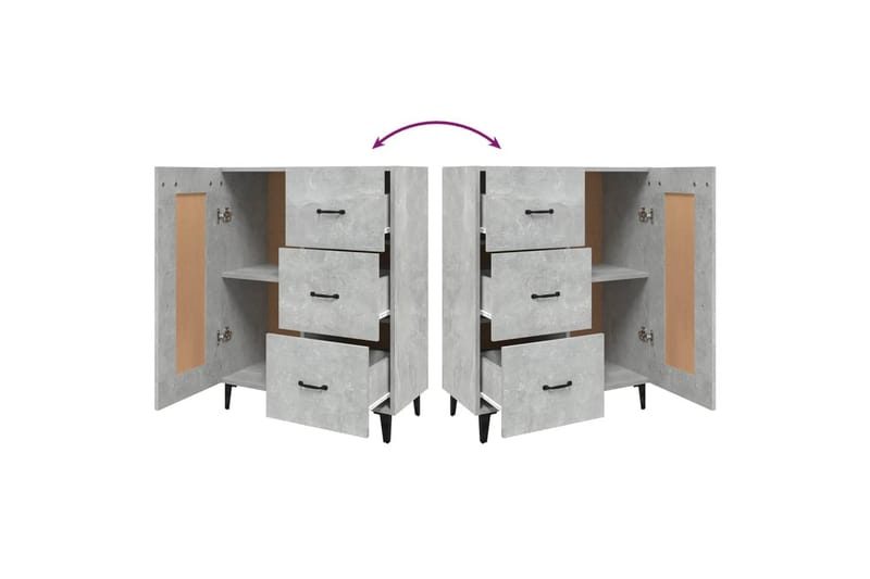 beBasic skænk 69,5x34x90 cm konstrueret træ betongrå - GrÃ¥ - Opbevaring - Opbevaringsmøbler - Skænke & sideboards