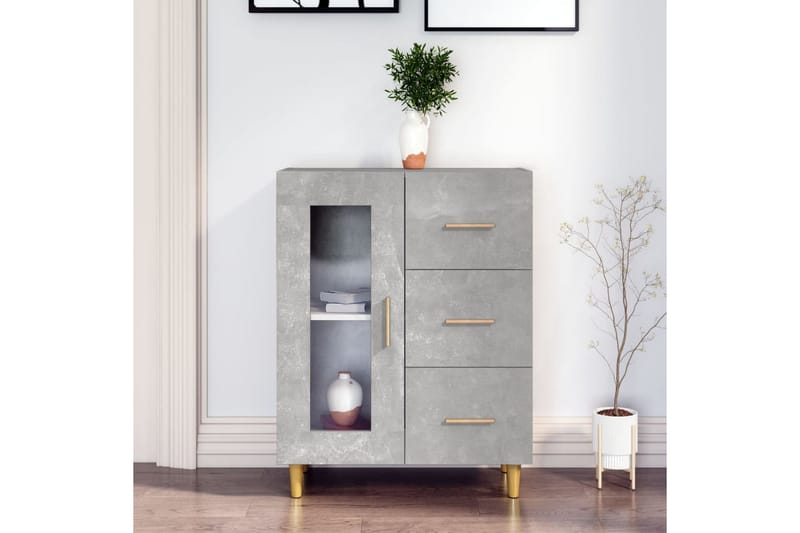 beBasic skænk 69,5x34x90 cm konstrueret træ betongrå - GrÃ¥ - Skænke & sideboards