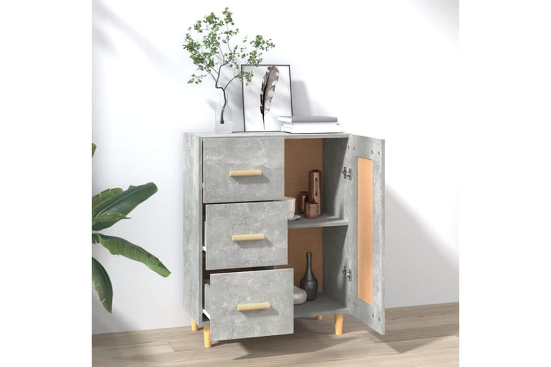 beBasic skænk 69,5x34x90 cm konstrueret træ betongrå - GrÃ¥ - Opbevaring - Opbevaringsmøbler - Skænke & sideboards