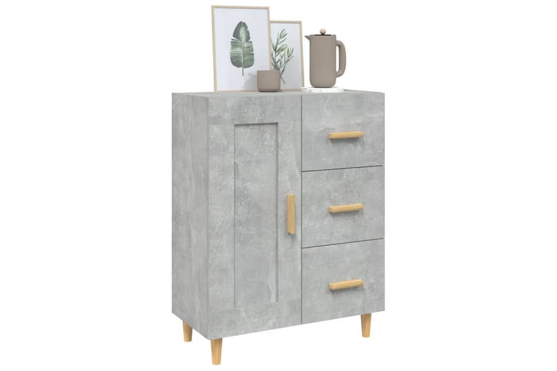 beBasic skænk 69,5x34x90 cm konstrueret træ betongrå - GrÃ¥ - Opbevaring - Opbevaringsmøbler - Skænke & sideboards