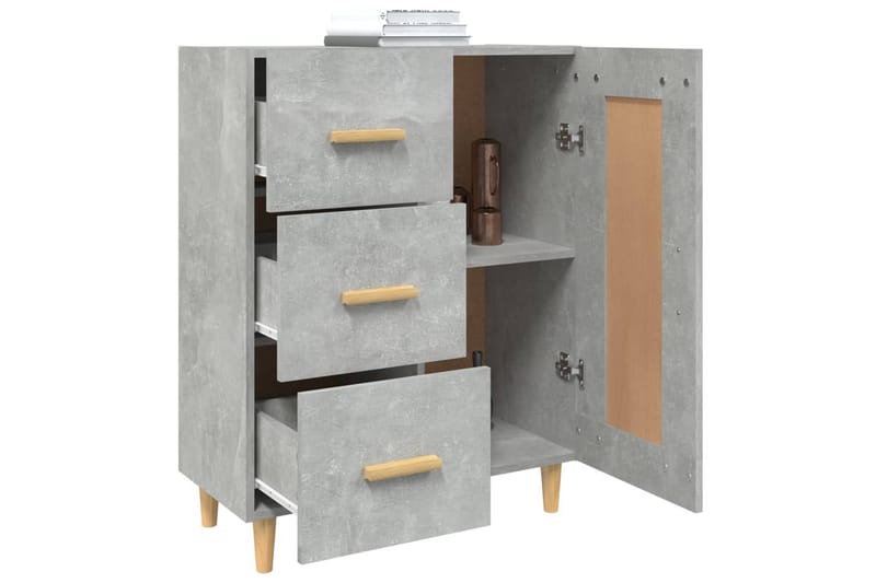 beBasic skænk 69,5x34x90 cm konstrueret træ betongrå - GrÃ¥ - Opbevaring - Opbevaringsmøbler - Skænke & sideboards