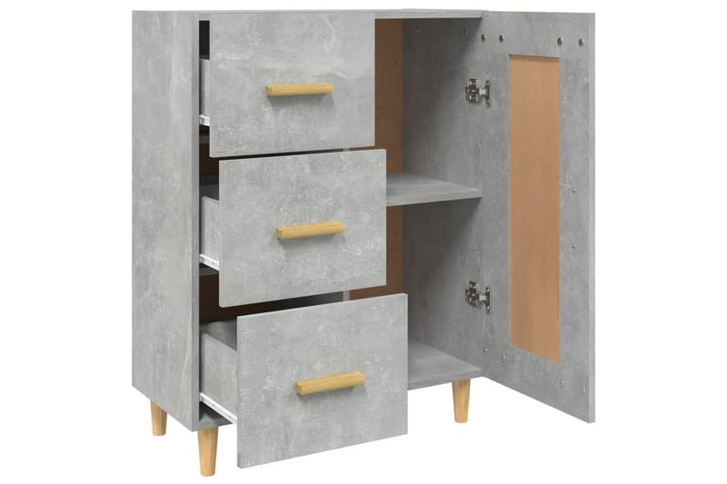 beBasic skænk 69,5x34x90 cm konstrueret træ betongrå - GrÃ¥ - Opbevaring - Opbevaringsmøbler - Skænke & sideboards