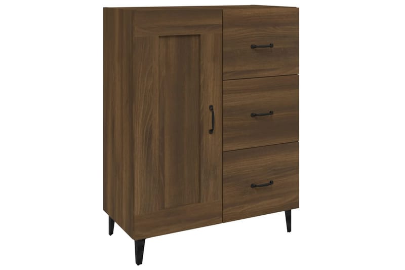 beBasic skænk 69,5x34x90 cm konstrueret træ brun egetræsfarve - Brun - Skænke & sideboards