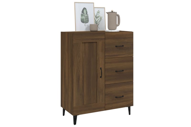 beBasic skænk 69,5x34x90 cm konstrueret træ brun egetræsfarve - Brun - Skænke & sideboards