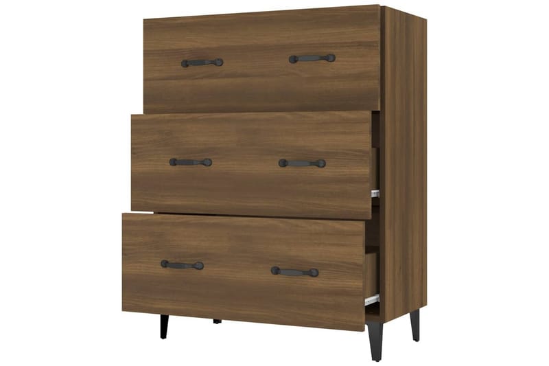 beBasic skænk 69,5x34x90 cm konstrueret træ brun egetræsfarve - Brun - Skænke & sideboards