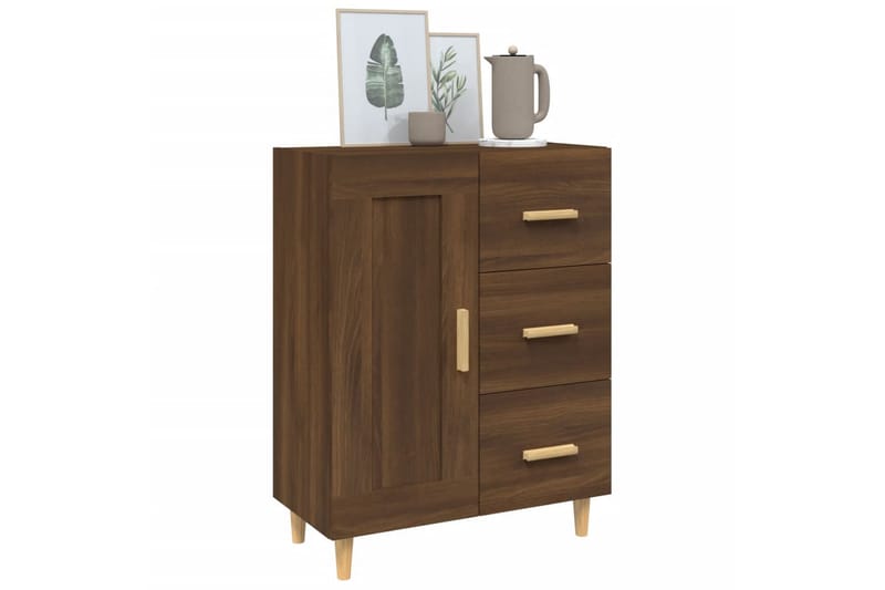 beBasic skænk 69,5x34x90 cm konstrueret træ brun egetræsfarve - Brun - Skænke & sideboards