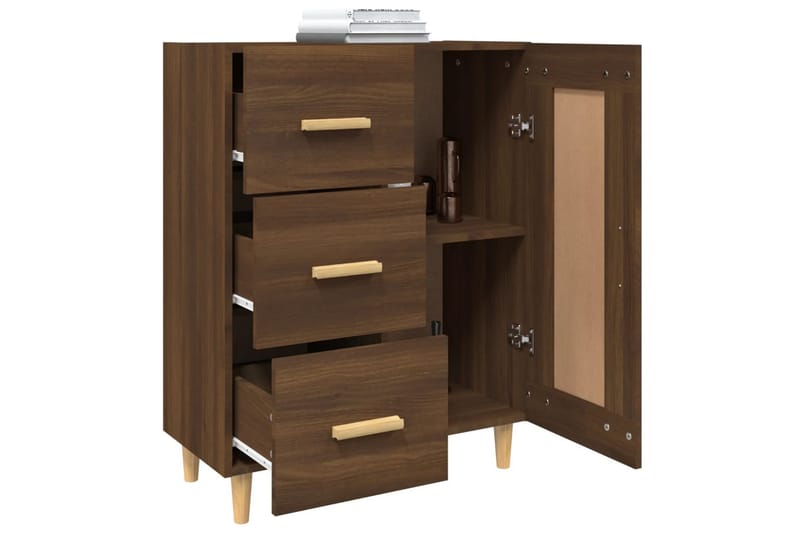 beBasic skænk 69,5x34x90 cm konstrueret træ brun egetræsfarve - Brun - Skænke & sideboards