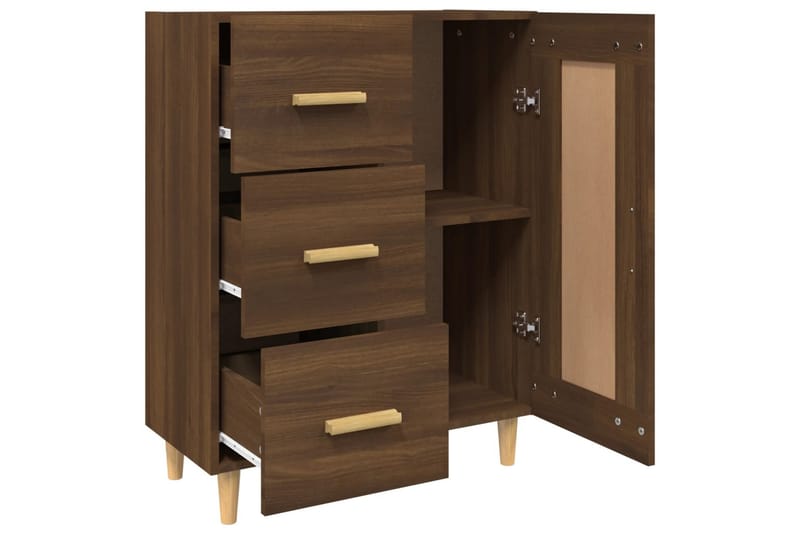 beBasic skænk 69,5x34x90 cm konstrueret træ brun egetræsfarve - Brun - Skænke & sideboards