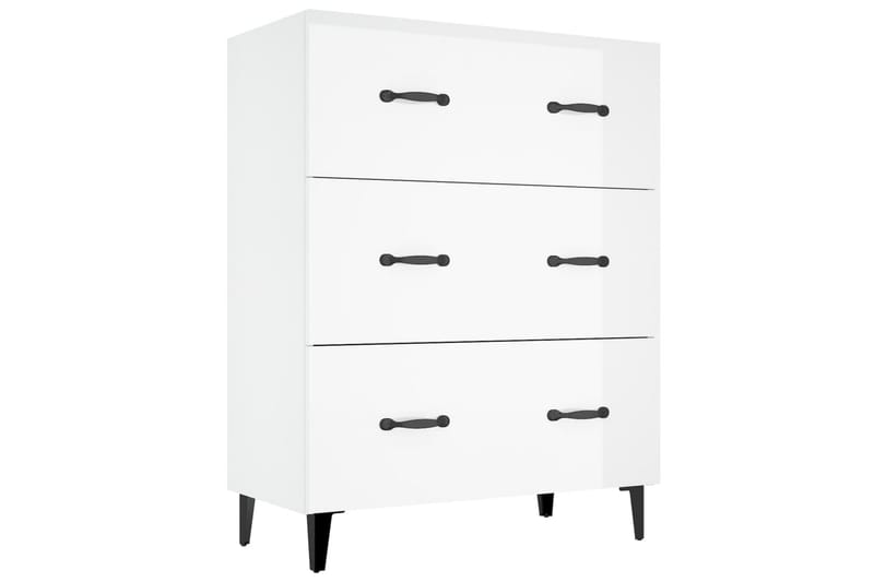 beBasic skænk 69,5x34x90 cm konstrueret træ hvid højglans - Hvid - Skænke & sideboards