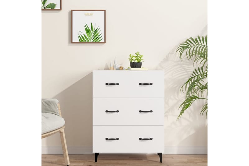 beBasic skænk 69,5x34x90 cm konstrueret træ hvid - Hvid - Skænke & sideboards