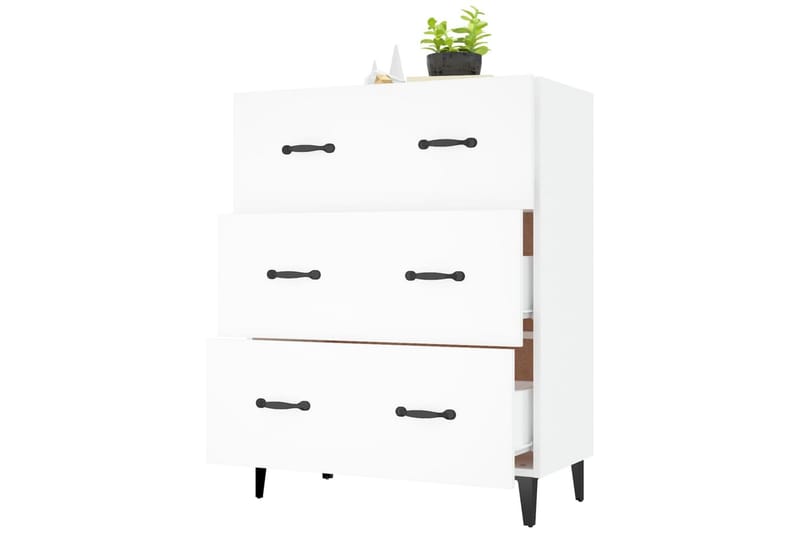 beBasic skænk 69,5x34x90 cm konstrueret træ hvid - Hvid - Skænke & sideboards