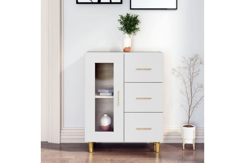 beBasic skænk 69,5x34x90 cm konstrueret træ hvid - Hvid - Skænke & sideboards