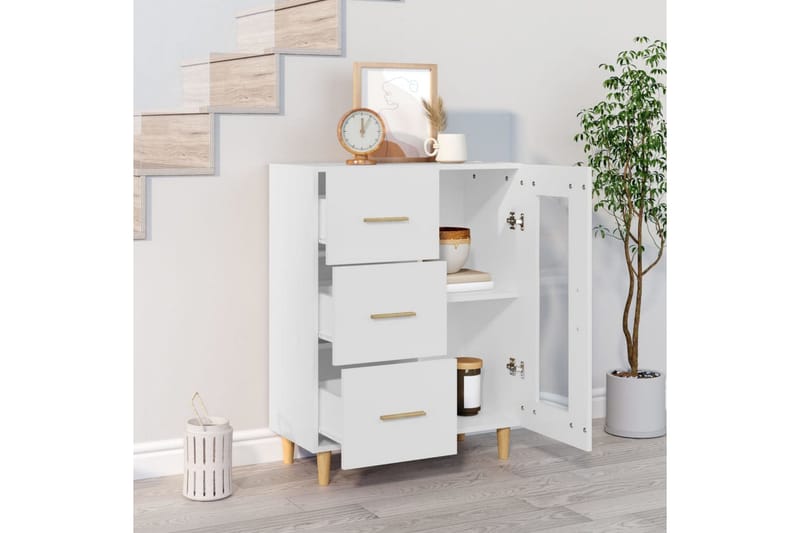 beBasic skænk 69,5x34x90 cm konstrueret træ hvid - Hvid - Skænke & sideboards