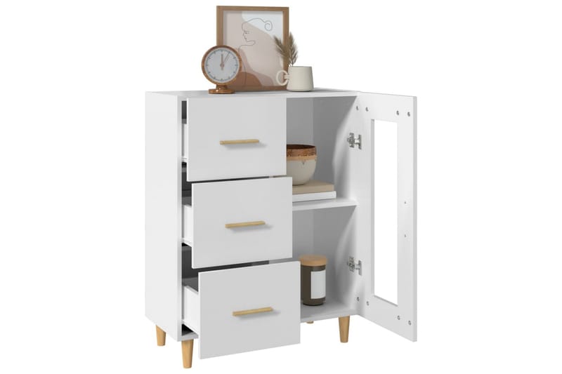 beBasic skænk 69,5x34x90 cm konstrueret træ hvid - Hvid - Skænke & sideboards