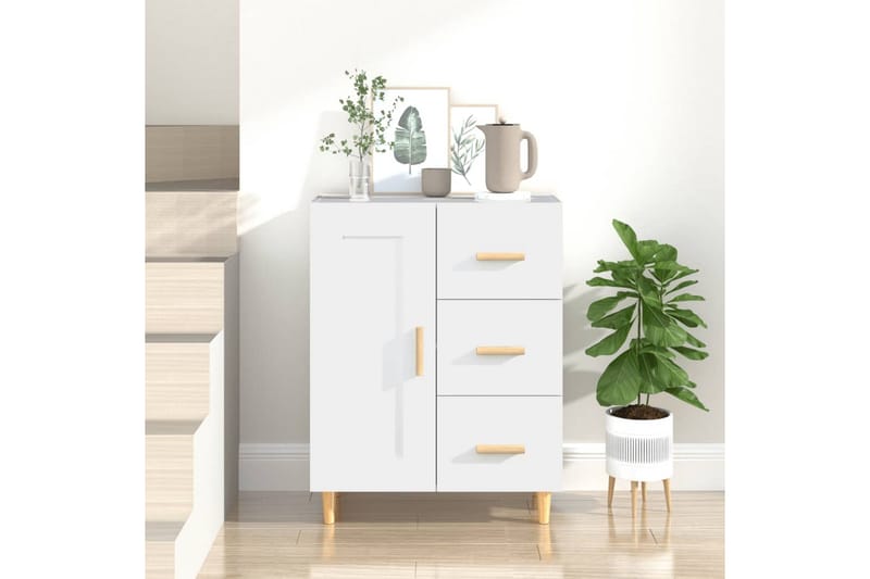 beBasic skænk 69,5x34x90 cm konstrueret træ hvid - Hvid - Skænke & sideboards