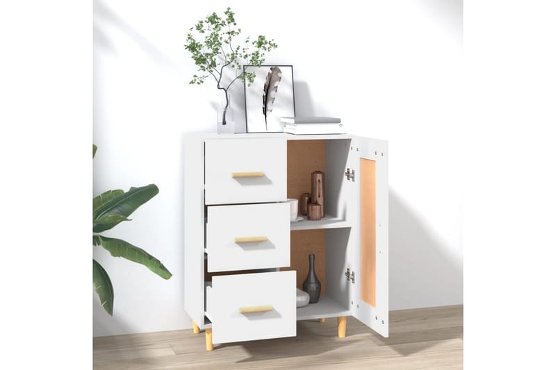 beBasic skænk 69,5x34x90 cm konstrueret træ hvid - Hvid - Skænke & sideboards