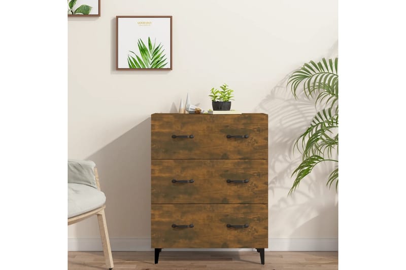 beBasic skænk 69,5x34x90 cm konstrueret træ røget egetræsfarve - Brun - Opbevaring - Opbevaringsmøbler - Skænke & sideboards