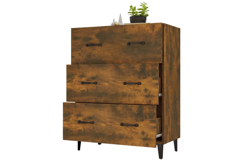 beBasic skænk 69,5x34x90 cm konstrueret træ røget egetræsfarve - Brun - Opbevaring - Opbevaringsmøbler - Skænke & sideboards