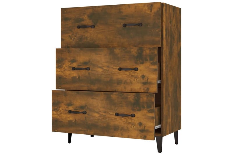 beBasic skænk 69,5x34x90 cm konstrueret træ røget egetræsfarve - Brun - Skænke & sideboards