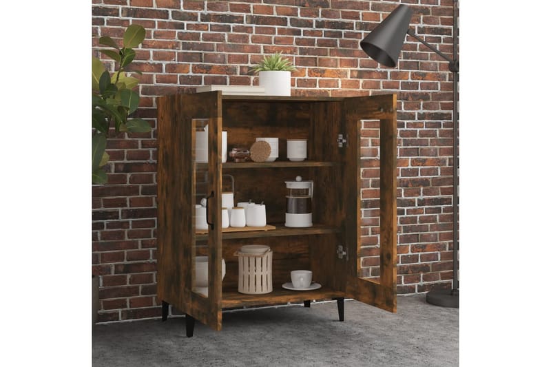 beBasic skænk 69,5x34x90 cm konstrueret træ røget egetræsfarve - Brun - Opbevaring - Opbevaringsmøbler - Skænke & sideboards