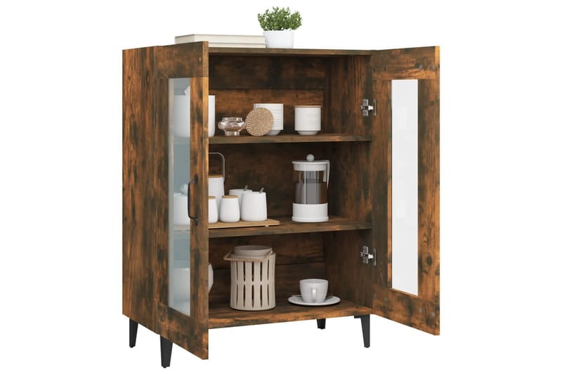 beBasic skænk 69,5x34x90 cm konstrueret træ røget egetræsfarve - Brun - Skænke & sideboards