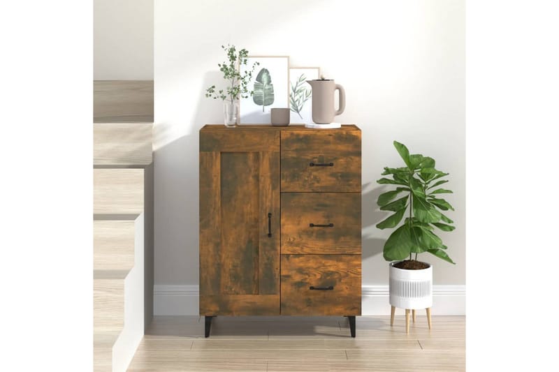beBasic skænk 69,5x34x90 cm konstrueret træ røget egetræsfarve - Brun - Opbevaring - Opbevaringsmøbler - Skænke & sideboards