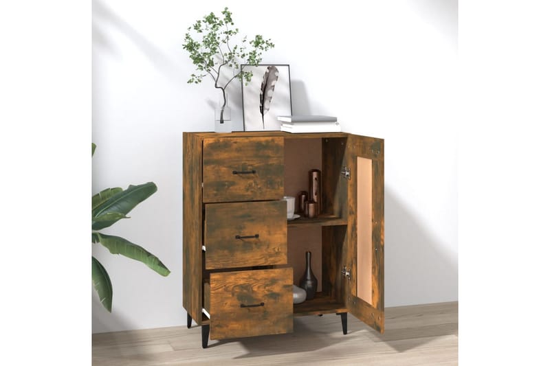 beBasic skænk 69,5x34x90 cm konstrueret træ røget egetræsfarve - Brun - Opbevaring - Opbevaringsmøbler - Skænke & sideboards