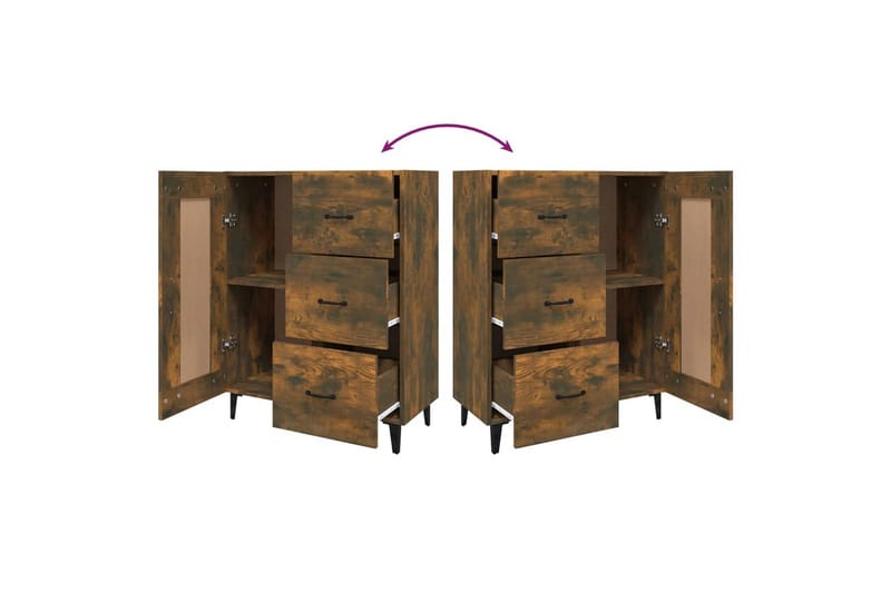 beBasic skænk 69,5x34x90 cm konstrueret træ røget egetræsfarve - Brun - Opbevaring - Opbevaringsmøbler - Skænke & sideboards