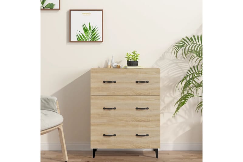 beBasic skænk 69,5x34x90 cm konstrueret træ sonoma-eg - Brun - Skænke & sideboards