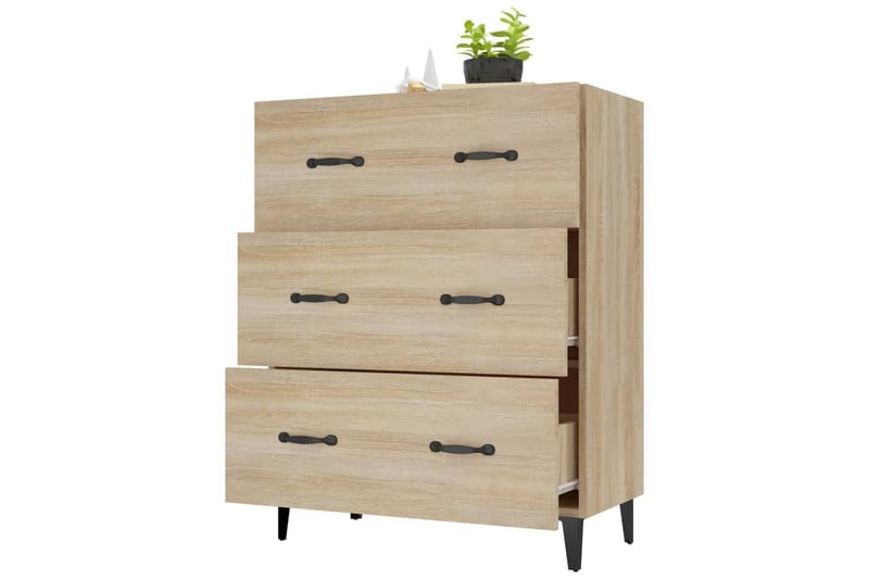 beBasic skænk 69,5x34x90 cm konstrueret træ sonoma-eg - Brun - Skænke & sideboards