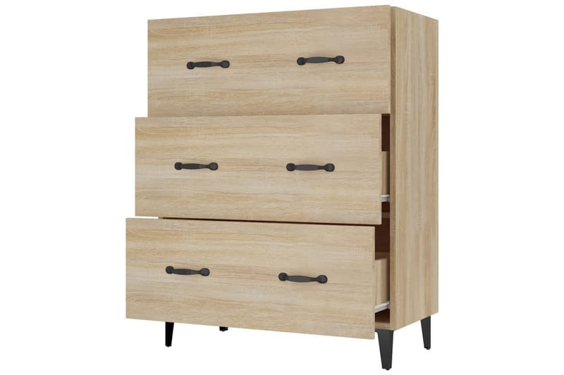 beBasic skænk 69,5x34x90 cm konstrueret træ sonoma-eg - Brun - Skænke & sideboards