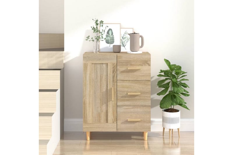 beBasic skænk 69,5x34x90 cm konstrueret træ sonoma-eg - Brun - Skænke & sideboards